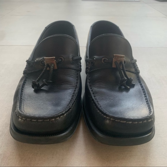Salvatore Ferragamo Black Leather Loafers with Tassels - 9 - Picture 6 of 10